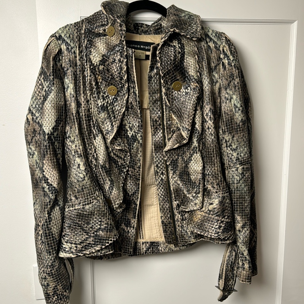 Nygard Snakeskin Print Textured Jacket